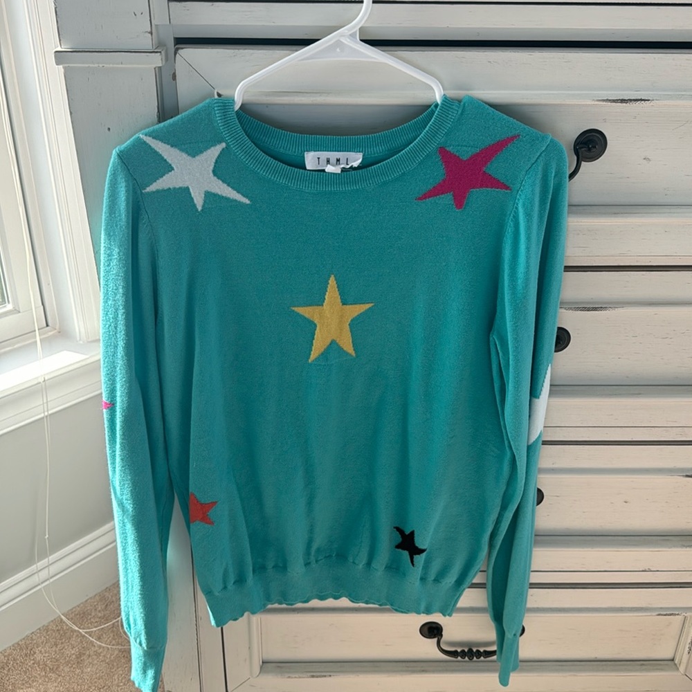 THML Teal Star Sweater